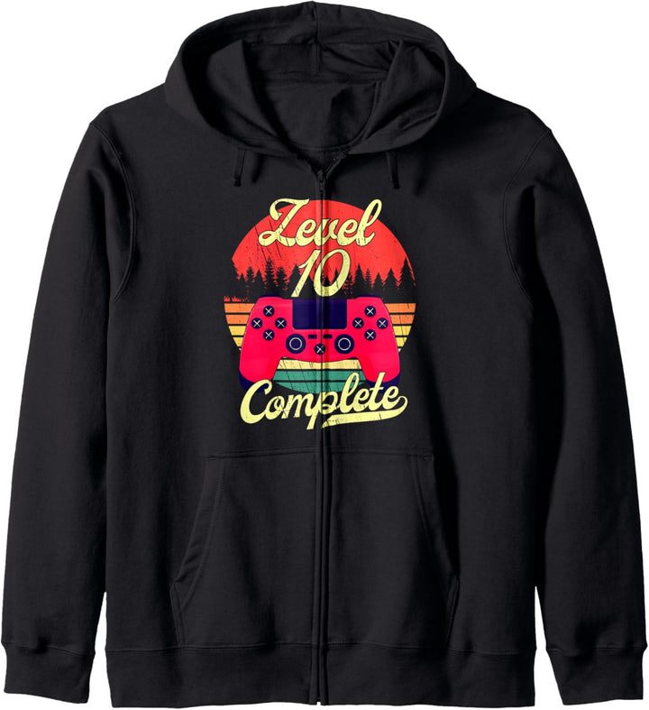 Level 10 Complete Gamer 10 Jahre Junge 10 Geburtstag Kapuzenjacke