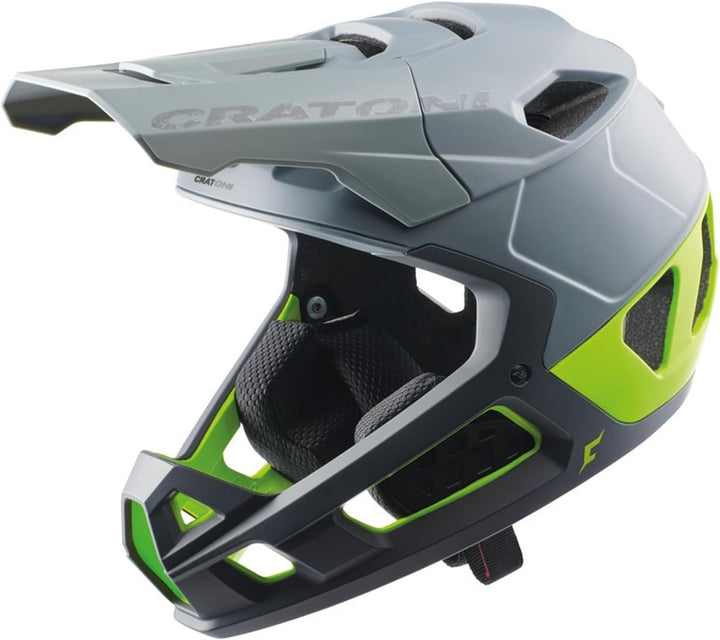 Cratoni Unisex – Erwachsene Interceptor Helmet L Grau/Lime Matt, L Grau/Lime Matt