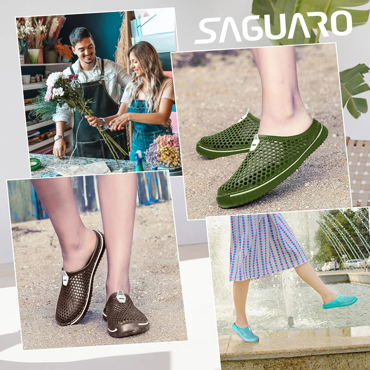 SAGUARO Clogs Pantoletten für Damen Sommer Hausschuhe Herren Aero I 37 EU Blau, 37 EU Blau