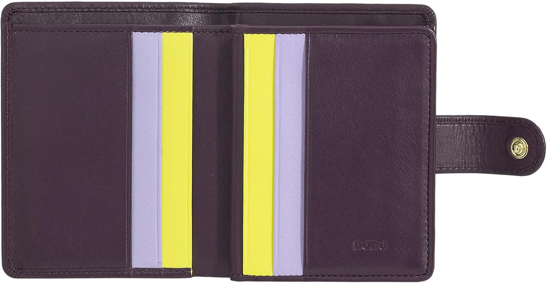 DUDU Damen Geldbörse aus echtes Leder, kleines Leder RFID-Kartenetui mit Reissverschluss, Münzfach,