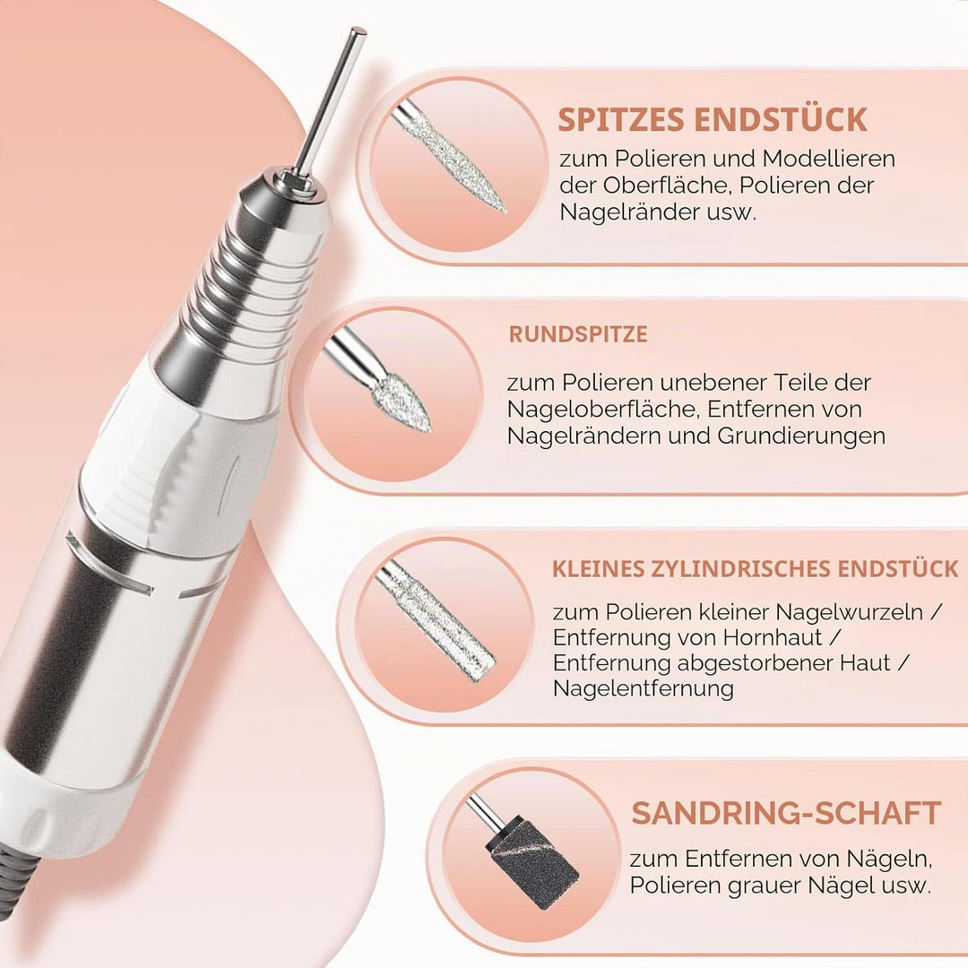 JCMASTER® Touch Nagelfräser 30.000 U/Min - Deutsche Marke - Elektrische Nagelfeile für Gelnägel Acry