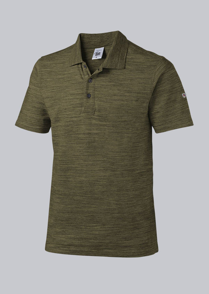 BP 1712-232-73-L Unisex-Poloshirt, Space-Dye-Stoff, 1/2 Ärmel, Polokragen, 195,00 g/m² Stoffmischung