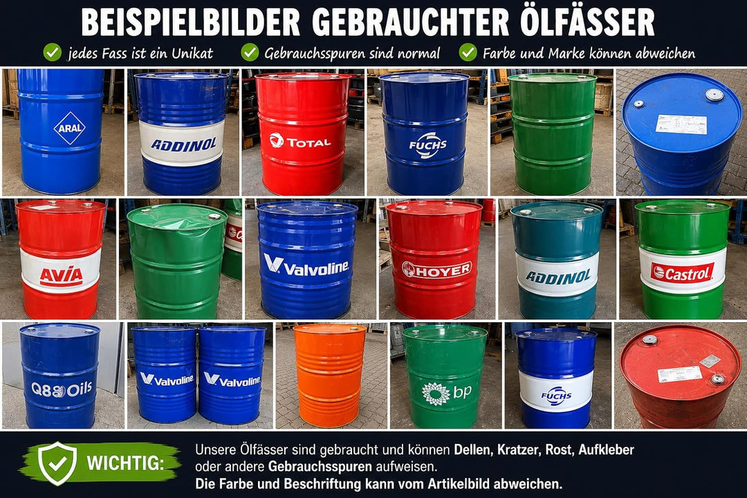 Feuertonne mit - Zeit - Motiv - Gefertigt aus 200L Ölfass - Besondere Feuerstelle für Garten und Ter