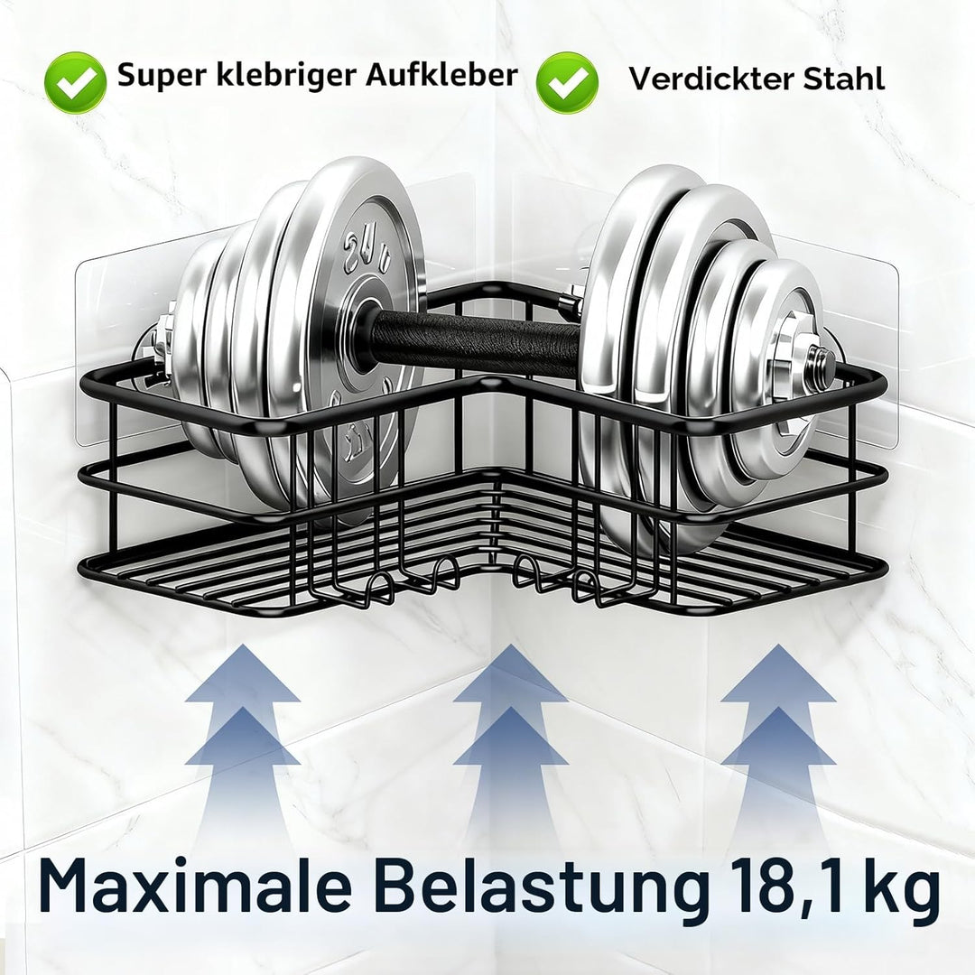 Menbyci Duschablage Ohne Bohren 2 STK, Duschregal Eckregal Badregal SUS304 Edelstahl Metall Rostfrei