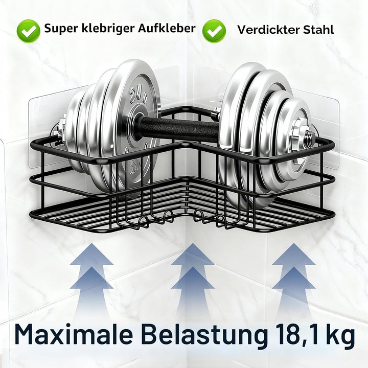 Menbyci Duschablage Ohne Bohren 2 STK, Duschregal Eckregal Badregal SUS304 Edelstahl Metall Rostfrei
