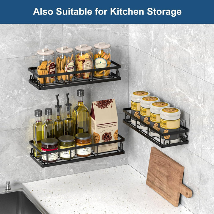 Duschablage Ohne Bohren, Wasserdichter Duschregal, 3 Stück Badezimmer Regal Organizer, Shampoo Dusch