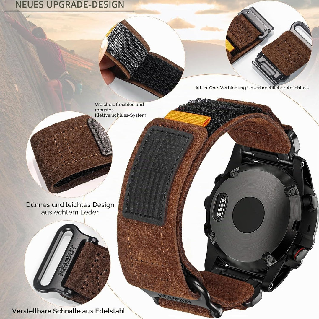 Armband für Garmin,Uhrenarmband Kompatibel mit Garmin superrobustes Nylon-Sportarmband für fēnix/For