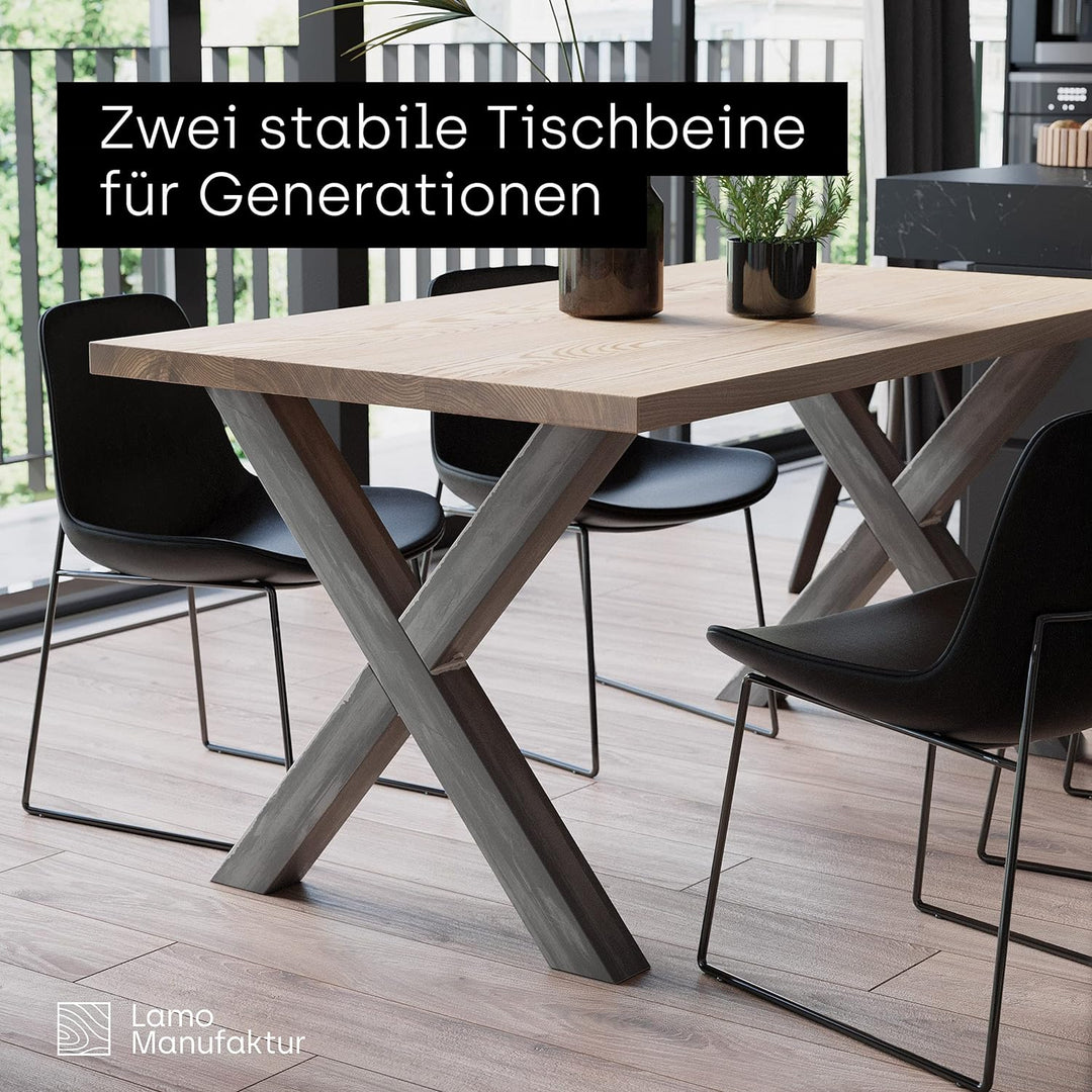 LAMO Manufaktur Tischbeine für Esstisch | Schreibtisch, Mark Light | Vierkantprofil 60x60 mm, Tischg