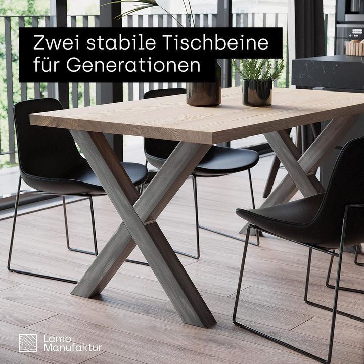 LAMO Manufaktur Tischbeine für Esstisch | Schreibtisch, Mark Light | Vierkantprofil 60x60 mm, Tischg