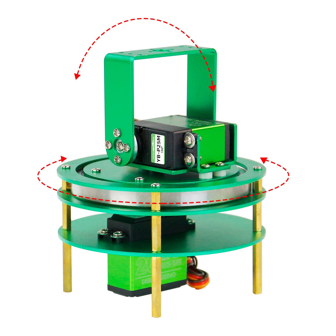 Yahboom 2-Wege Servo Kit für DIY Roboter, Elektrische Plattform mit Metallservo, Zubehör für Kamera