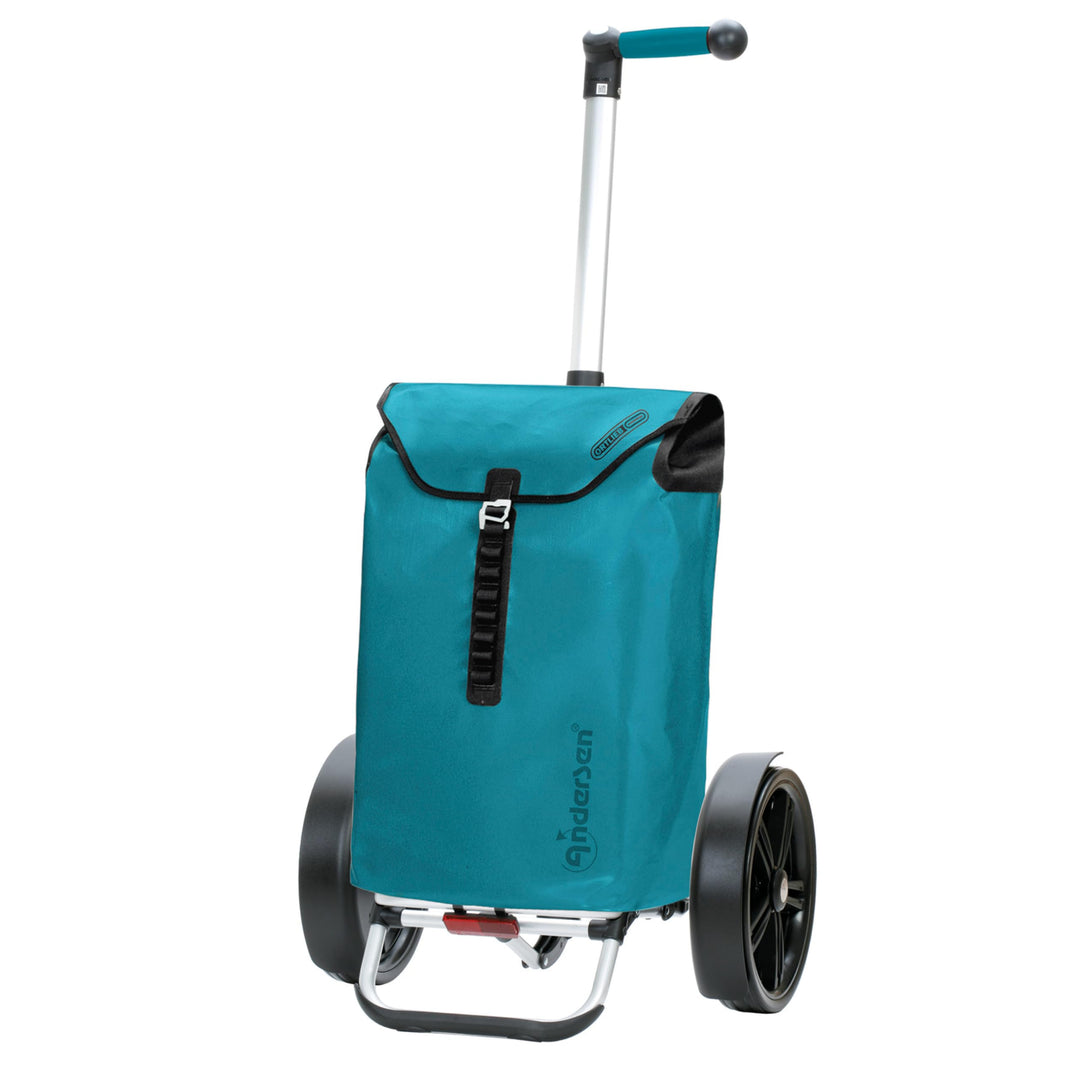 Andersen Shopper Tura Alu klappbar mit Kugellagerrad Ø 29 cm und 49 Liter Tasche Ortlieb Petrol