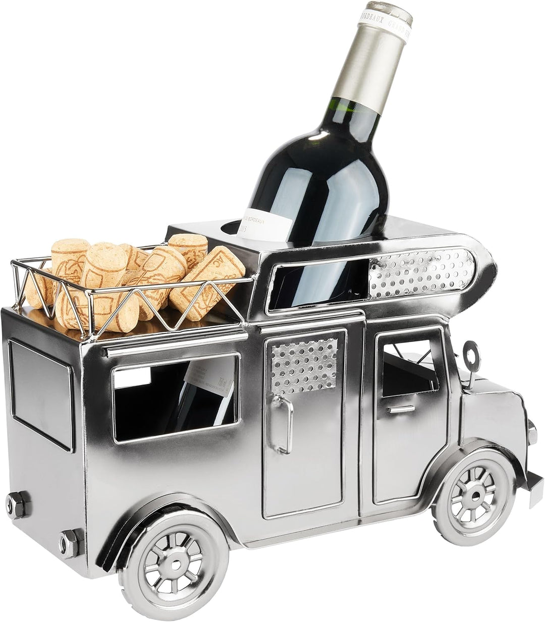 BRUBAKER Weinflaschenhalter Wohnmobil - Metall Flaschenhalter Camping - Wein Geschenk für Camper - F