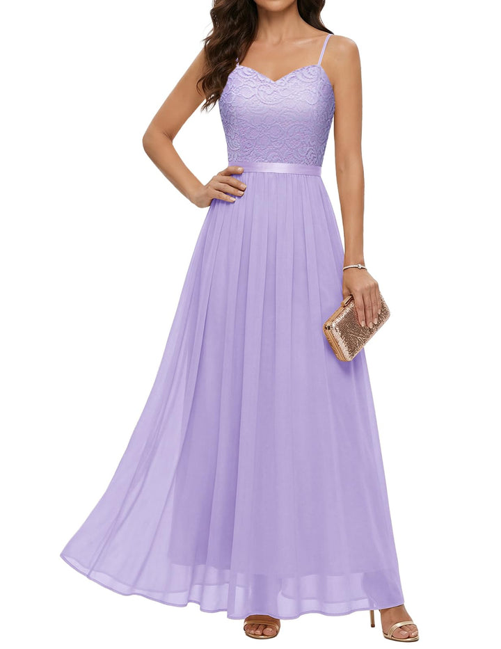 DRESSTELLS Abendkleider Elegant für Hochzeit Festlich Ballkleid Damen Lang Brautkleid Standesamt Bra