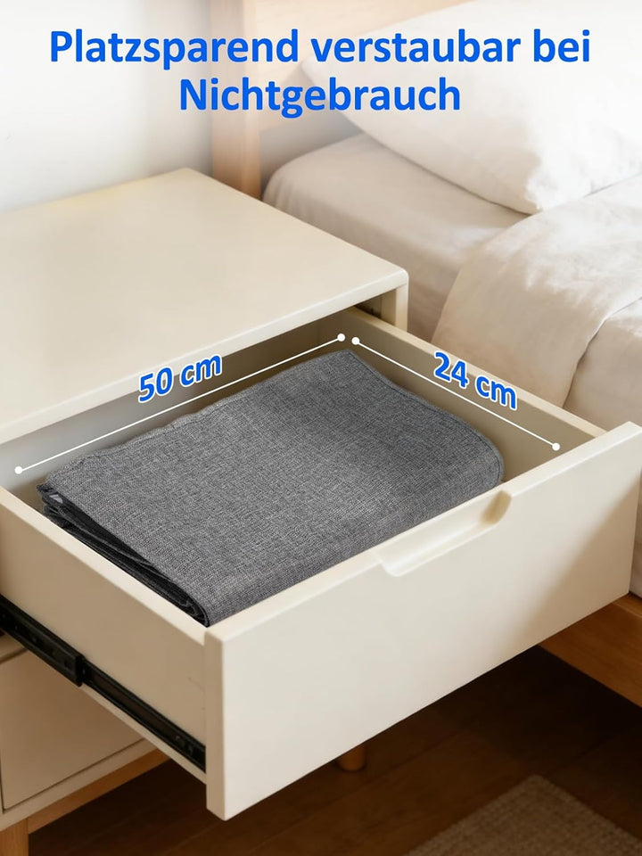 Unterbett-Aufbewahrungstaschen 100×50×10 cm, aus feuchtigkeitsbeständigem Leinen, mit transparentem