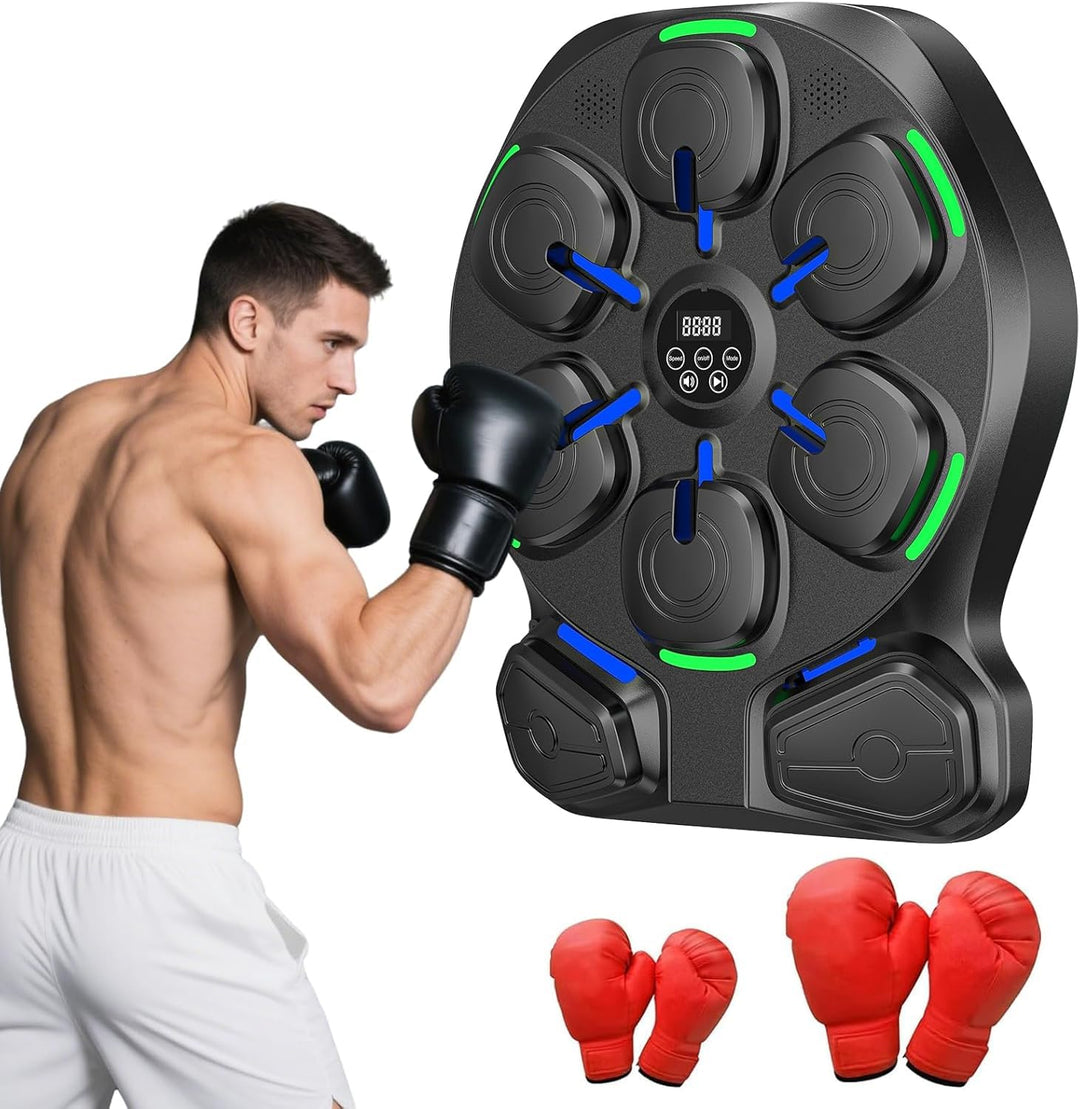 RevFit Music Boxing Machine mit LED-Lichtern, Bluetooth, 9 Geschwindigkeitsmodi & Zählmodus, Elektro