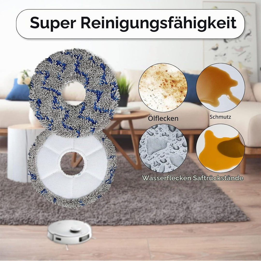 (10 Stück) Waschbare, Wiederverwendbare Wischpads für ECOVACS DEEBOT X1 Omni/ X1 PRO Omni/ X1 Turbo/