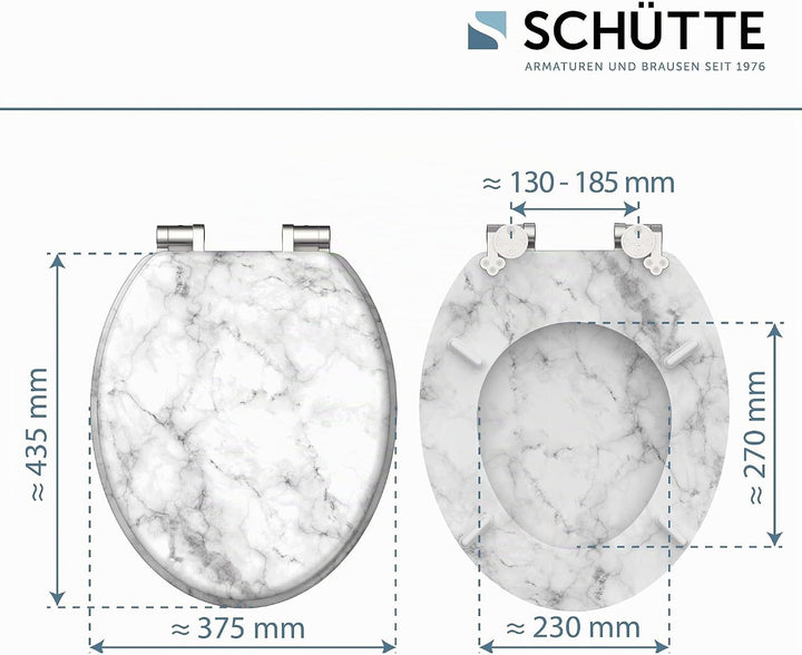 Schütte WC-Sitz MARMOR mit Absenkautomatik aus Holz Toilettensitz mit Klodeckel, Holzkern Toilettend