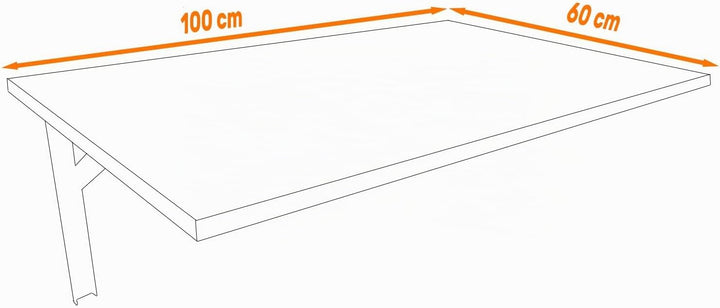 AKKE Klapptisch Wandklapptisch Esstisch - Klappbar Faltbar Platzsparend - Rechteckig - 100cm x 60cm