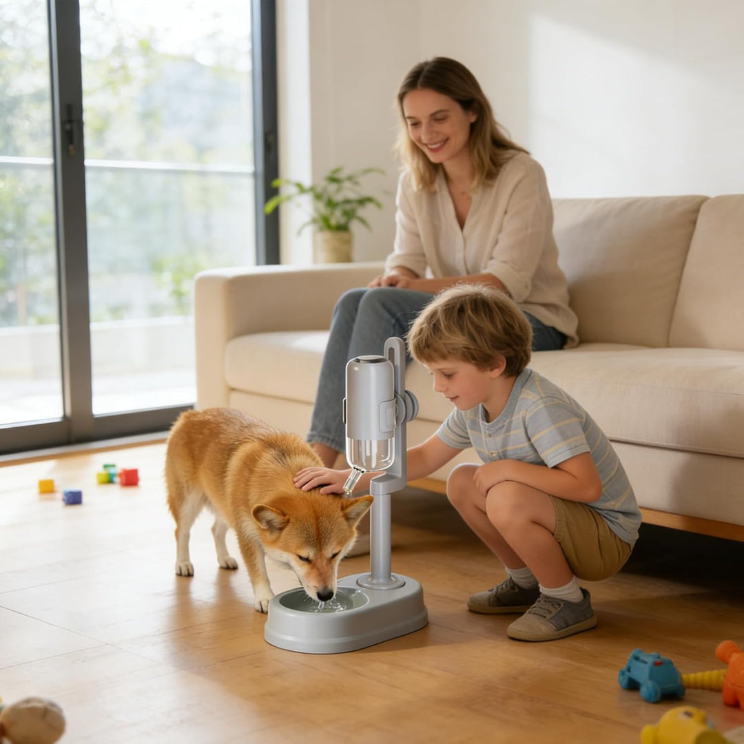 Automatischer Wasserspender Für Katzen - Anti-Tropf Flasche,750ml Stehender Tropfsicherer Hundenapf