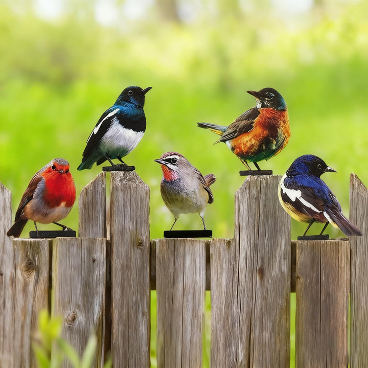 5 Stück Gartendeko Bemalte Vogel Vögel Gartenstecker Deko Gartendeko Für Draussen Metall Vogel Baums