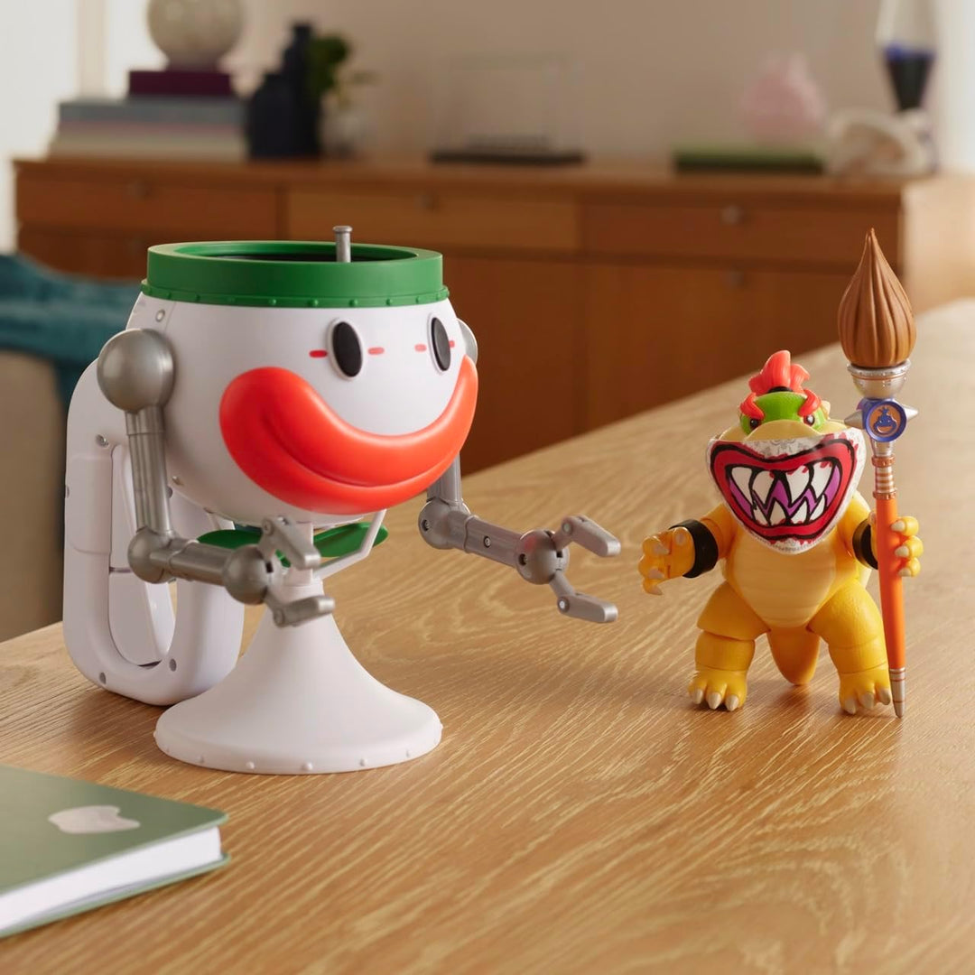 Der Super Mario Galaxy Movie – 13 cm grosse Bowser Jr.-Figur mit Clownauto, Pinsel und Wasser-Enthül