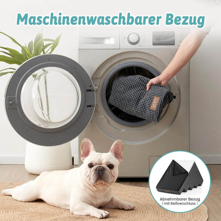 Hundetreppe für Kleine Hunde, 5 Stufen Breiter Haustiertreppe für Bett Couch Auto, 60cm Hoch Hochdic