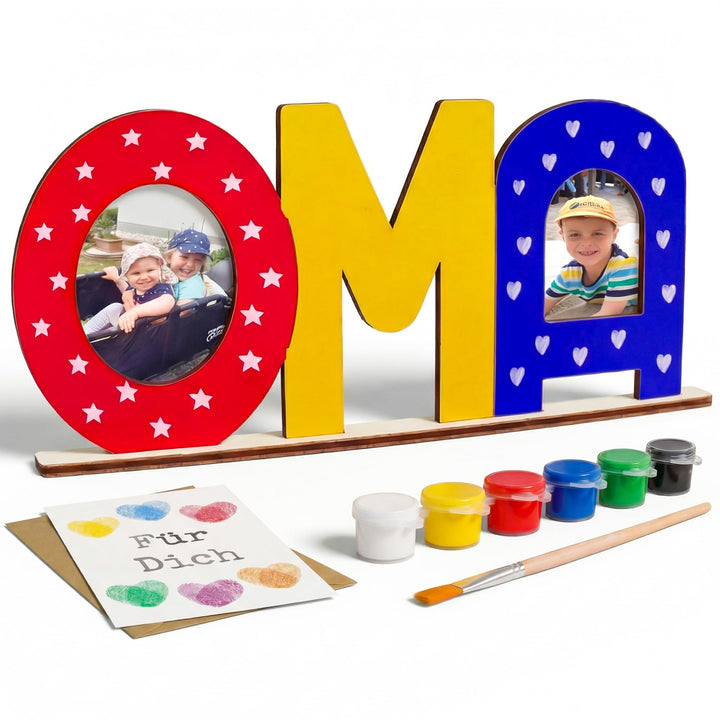 LIDAM Oma Geschenk Enkel | Einfach & Schön | Holznamen bemalen | Geschenk für Oma, OMA
