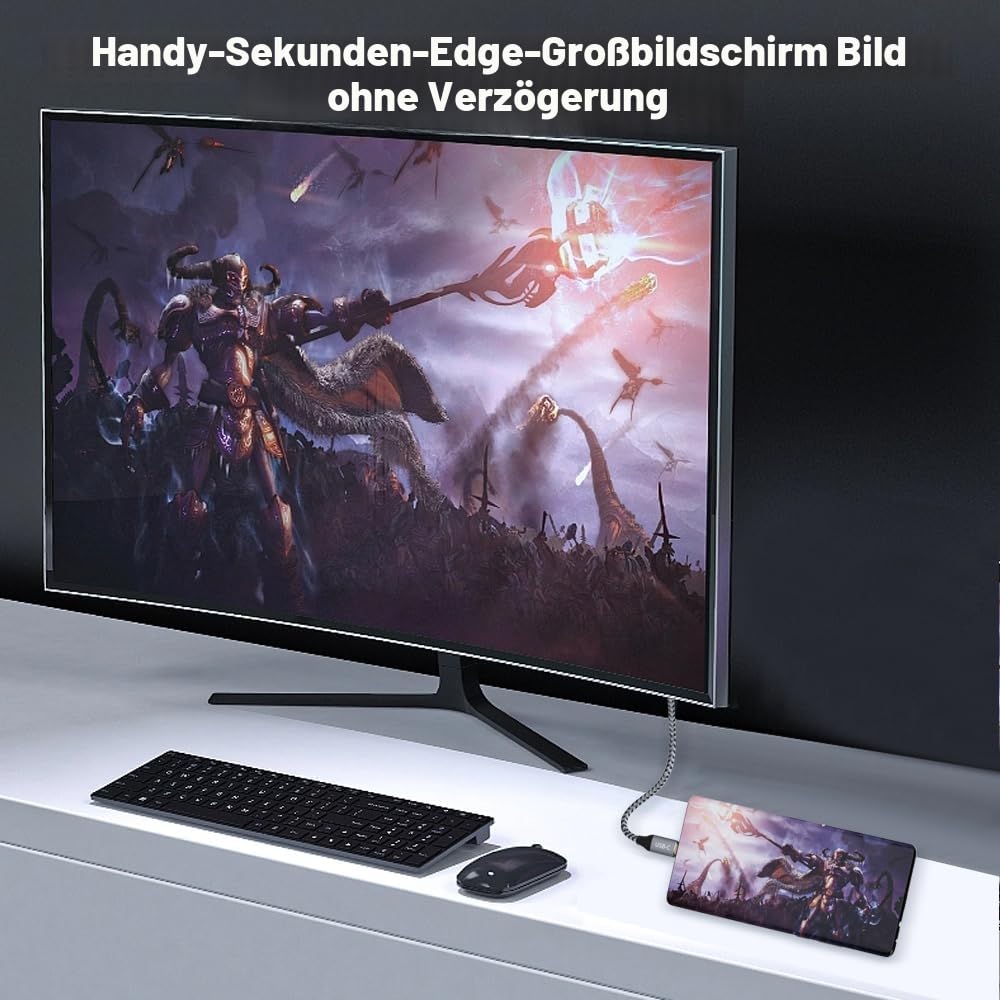 USB C auf HDMI 2.1 Kabel, 8K@60Hz 4K@240Hz Type C auf HDMI High Speed Kabel, HDR HDCP 2.3 Thunderbol