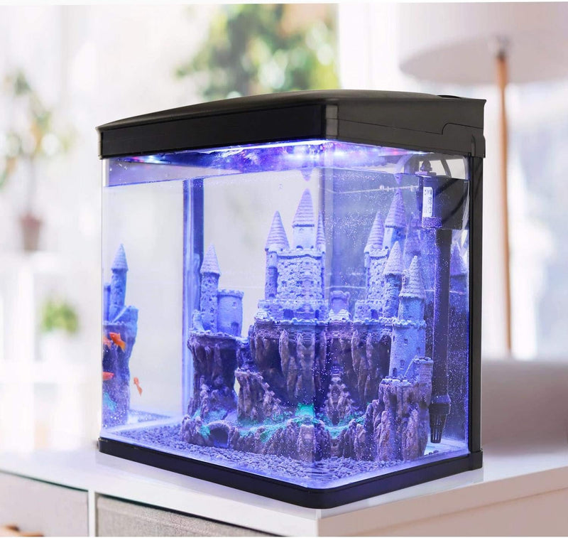 Nobleza - Nano-Fischtank-Aquarium mit LED-Leuchten & Filtersystem, tropischeAquarien, 7 Liter, Schwa