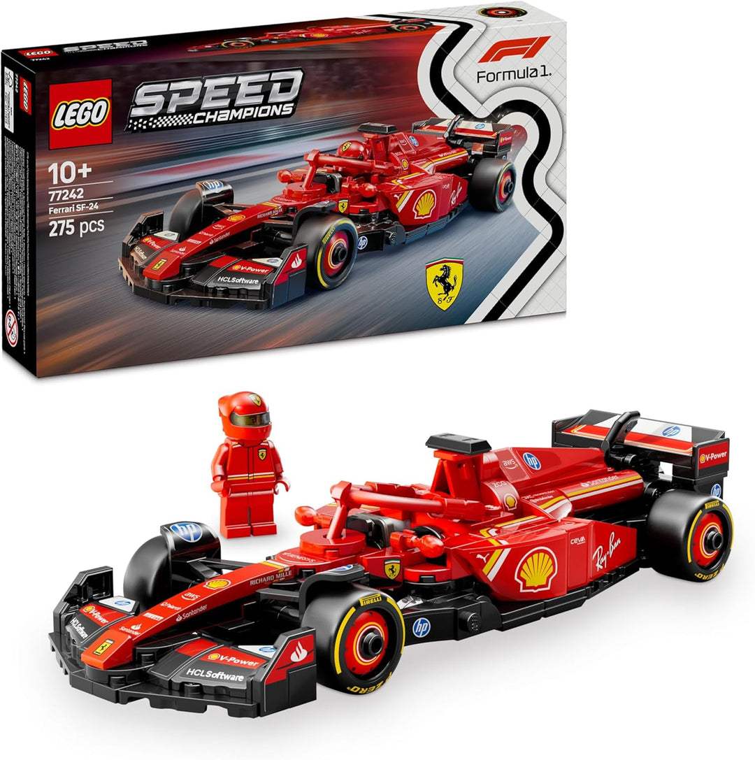 LEGO Speed Champions Ferrari SF-24 F1 Rennauto - Spielzeug mit Formel 1 Minifigur zum Sammeln - Baus