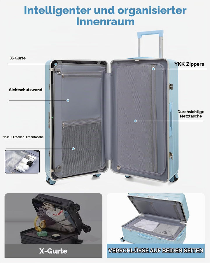 Sea choice Kofferset 2 Teilig Hartschale Trolley Handgepäck mit Laptopfach und Grosse Kapazität 30in