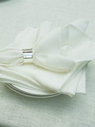 LinenMe Set 12 Servietten Milchweiss Leinen Lucia, 47 x 47 cm 0019912