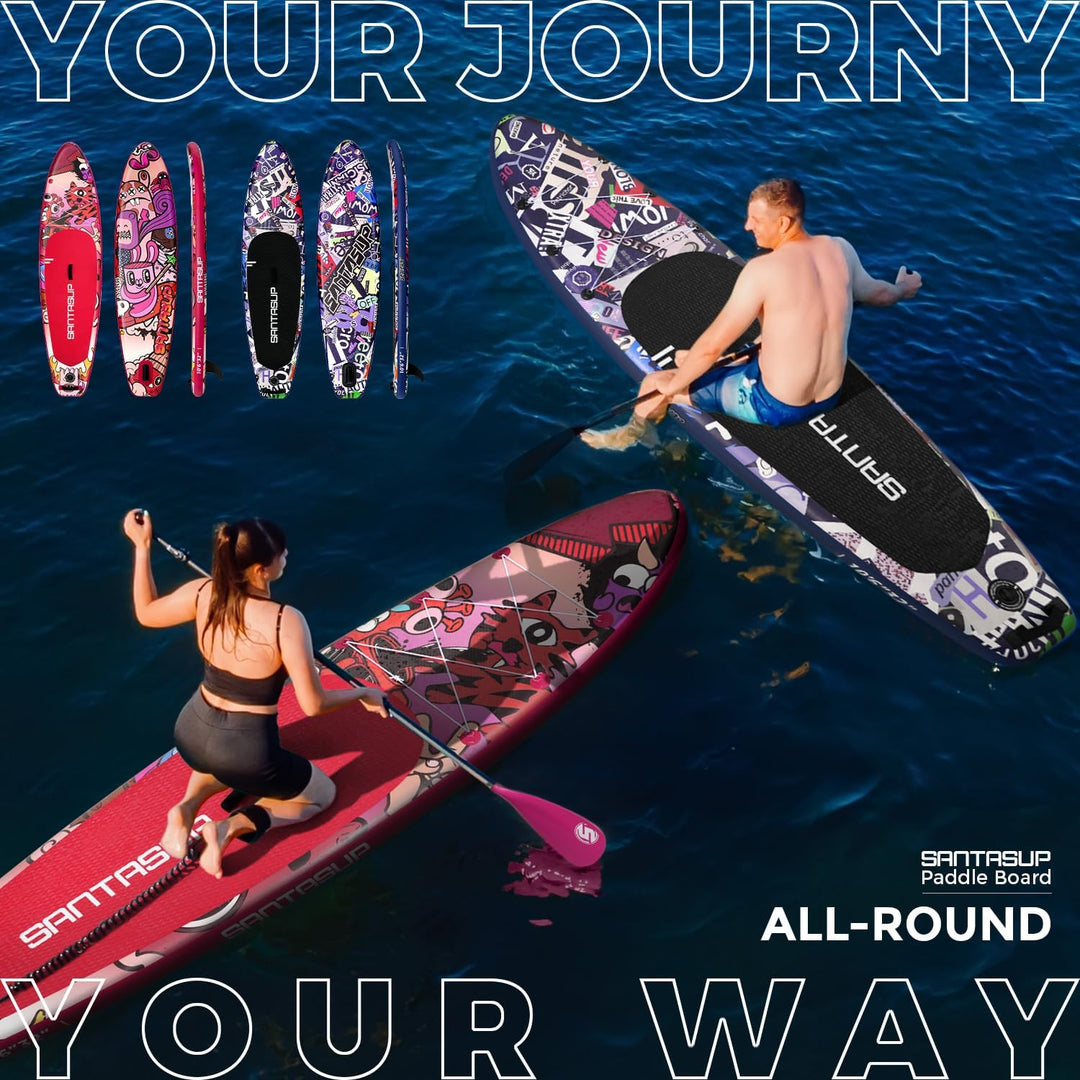 SantasupAufblasbares Stand Up Paddle Board 320/335cm Surfbrett SUP Komplettes Paddleboard Zubehör Ve