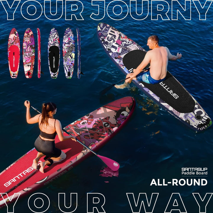 SantasupAufblasbares Stand Up Paddle Board 320/335cm Surfbrett SUP Komplettes Paddleboard Zubehör Ve