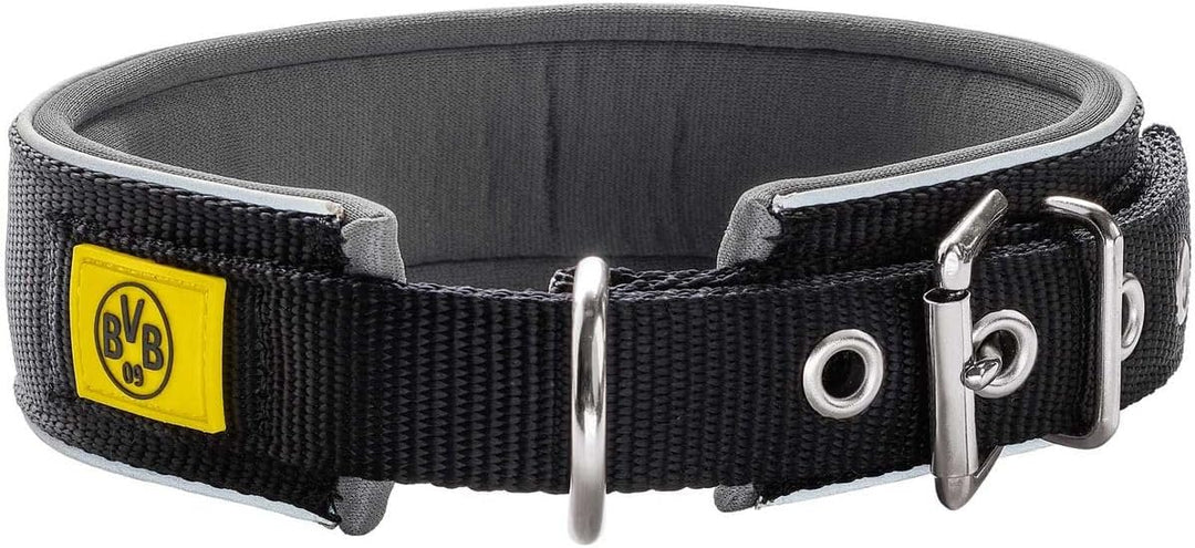HUNTER NEOPREN REFLECT BVB Hundehalsband, Nylon, Neopren gepolstert, reflektierend, 65 (L-XL), schwa