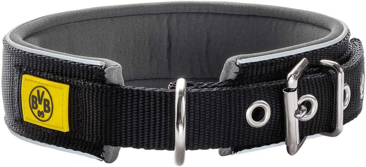 HUNTER NEOPREN REFLECT BVB Hundehalsband, Nylon, Neopren gepolstert, reflektierend, 65 (L-XL), schwa