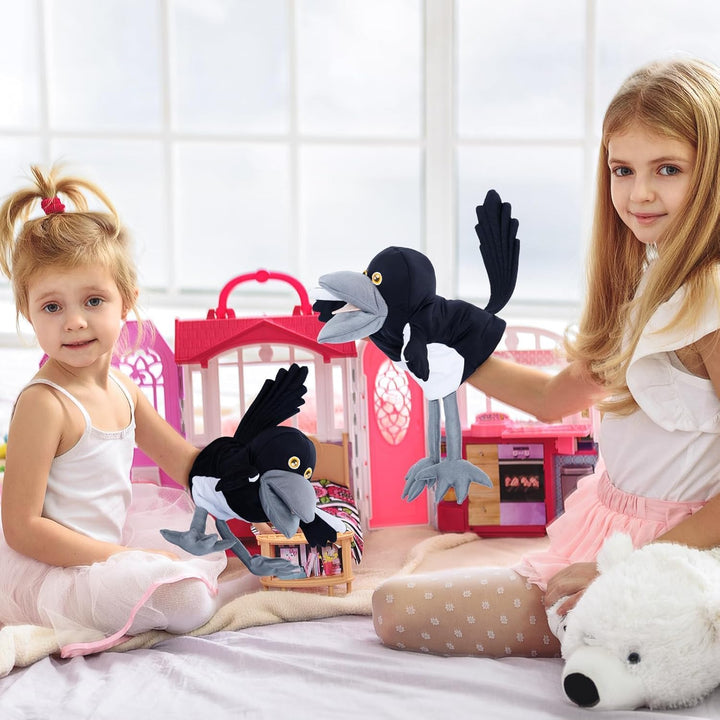 Steve und Maggie handpuppe – Maggie Magpie Hand Puppet for Kids 1+, Soft Bird Puppet for Pretend Pla