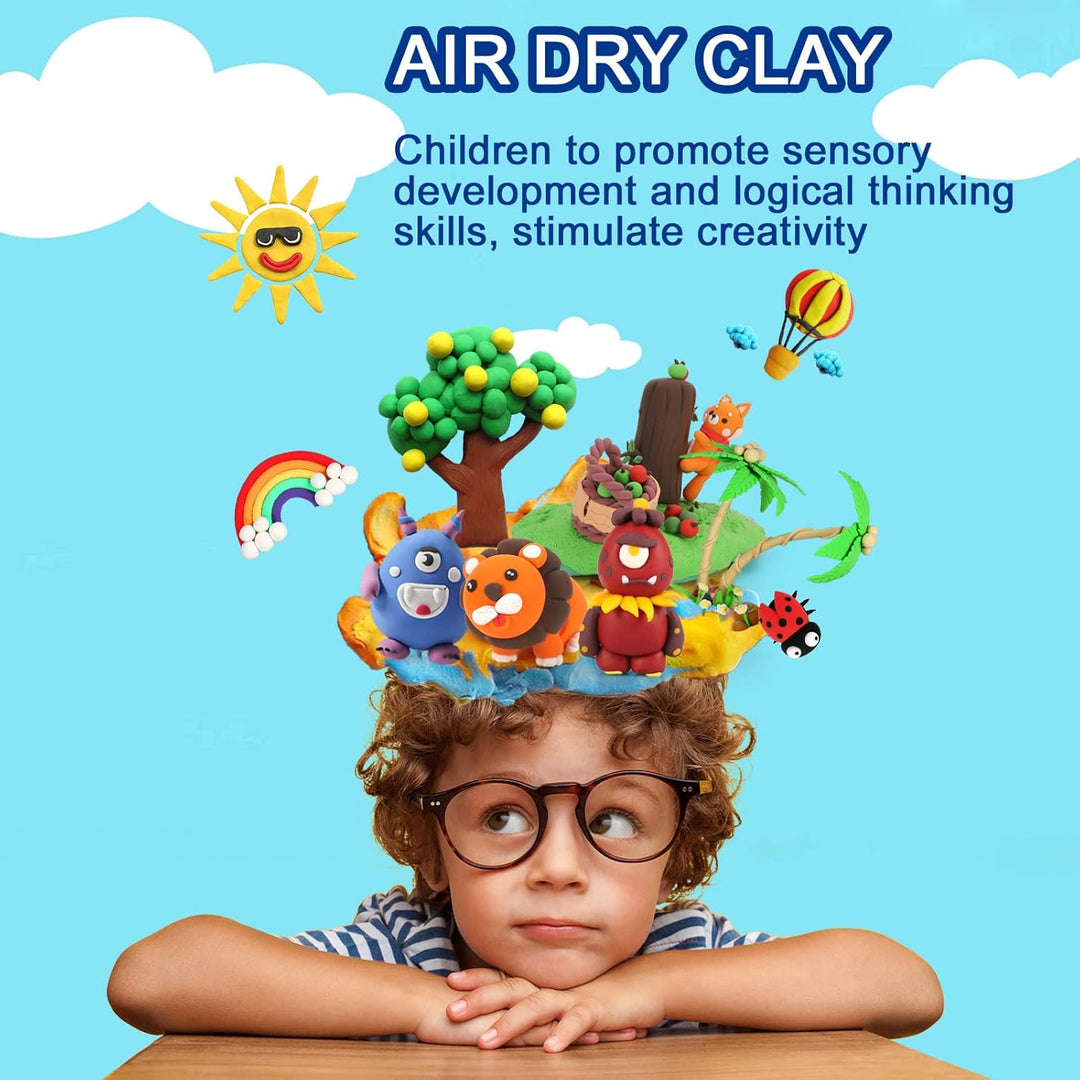 QMay Modelliermasse Lufttrocknend, 90 Farben Lufttrockener Magischer Knete für Kinder, Air Dry Clay,