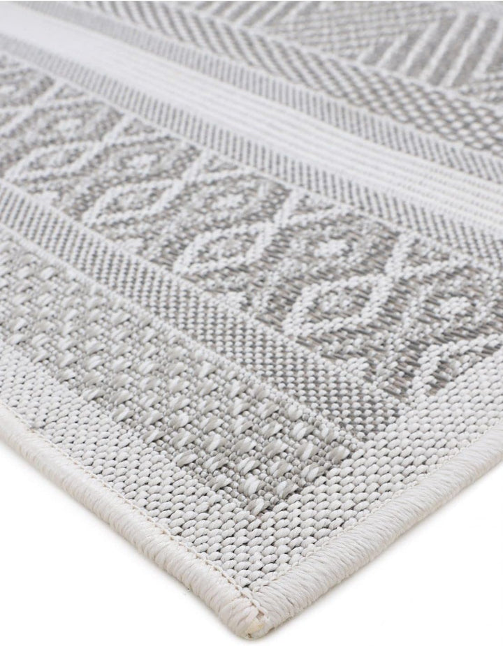 carpetfine In- und Outdoor Teppich Boho Läufer Beige Flachgewebeteppich 60x180 cm | Moderner Teppich
