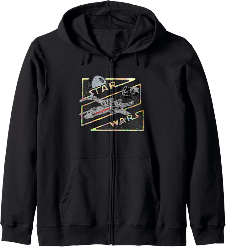 Star Wars Death Star X-Wing Tie Fighter Retro Logo Kapuzenjacke