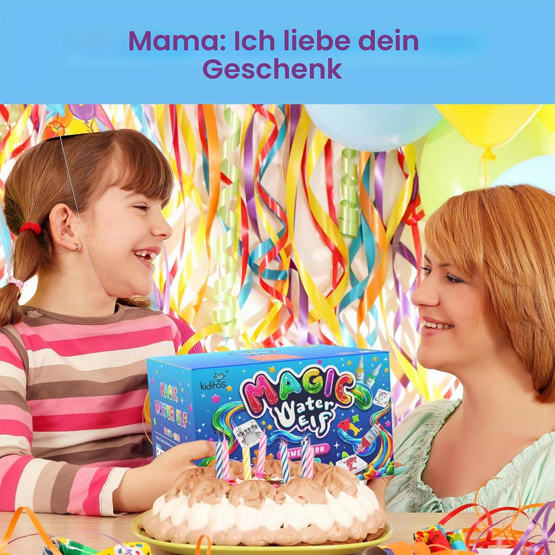Kiditos Magic Water Elf Spielzeug Set – Aqua Gelz magisches Wasser-Gel Kit mit 20 Farben & 10 Formen