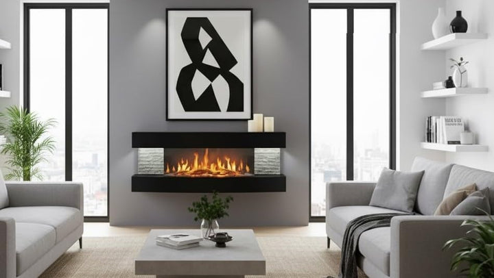 Chemin'Arte Elektrischer Wandkocher, Lounge, 2000 W, 120 cm, Schwarz
