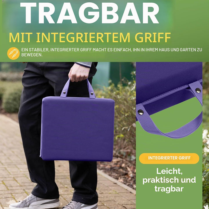 BLOSTM Extra dicke Garten-Knieunterlage – grosse, faltbare Garten-Knieunterlage mit Griffen – wasser
