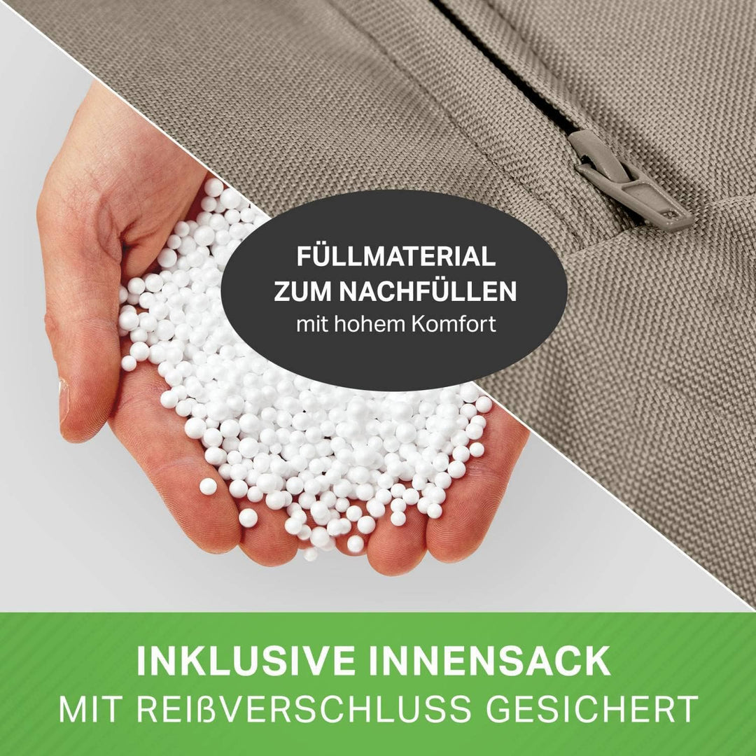 Green Bean© Sitzsack-Hocker 40x40x40cm mit EPS-Perlen Füllung - Fusshocker Fusskissen Sitz-Pouf für