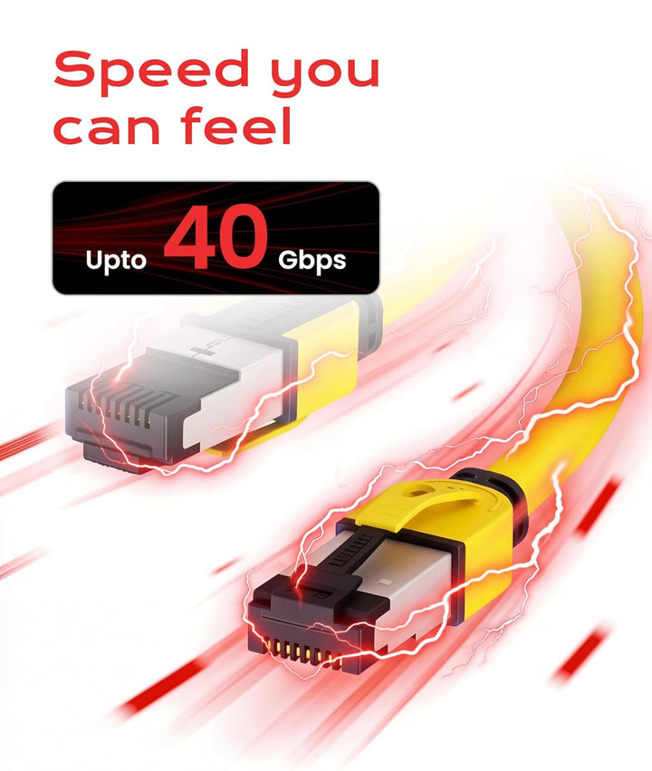 LINKUP - [40Gbps Zertifiziert] Cat8-Ethernet-Patchkabel Doppelt Geschirmt┃2000MHz (2Ghz) Cat8.1┃Zuku