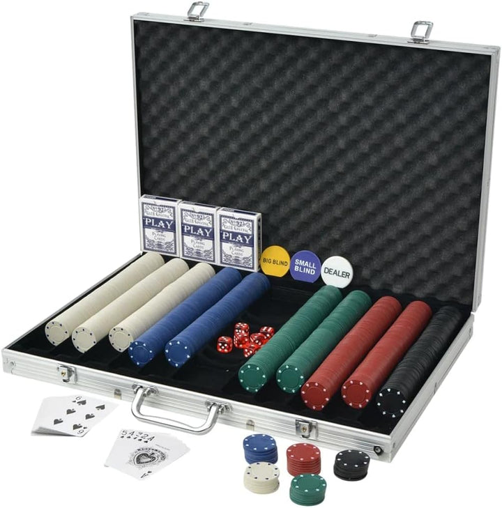 vidaXL Pokerkoffer 1000 Chips Aluminium Koffer Pokerchips Pokerset Poker Set