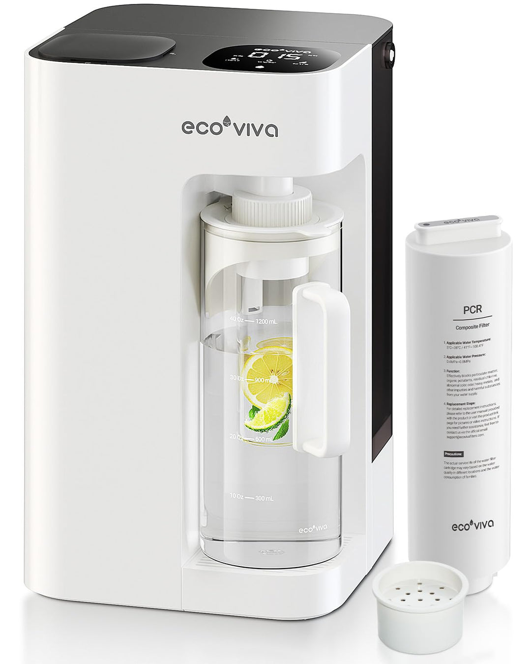 Ecoviva MATE 3 Auftisch Osmoseanlage Trinkwasser Umkehrosmoseanlage, 8-fach Filter gegen Nitrat & PF