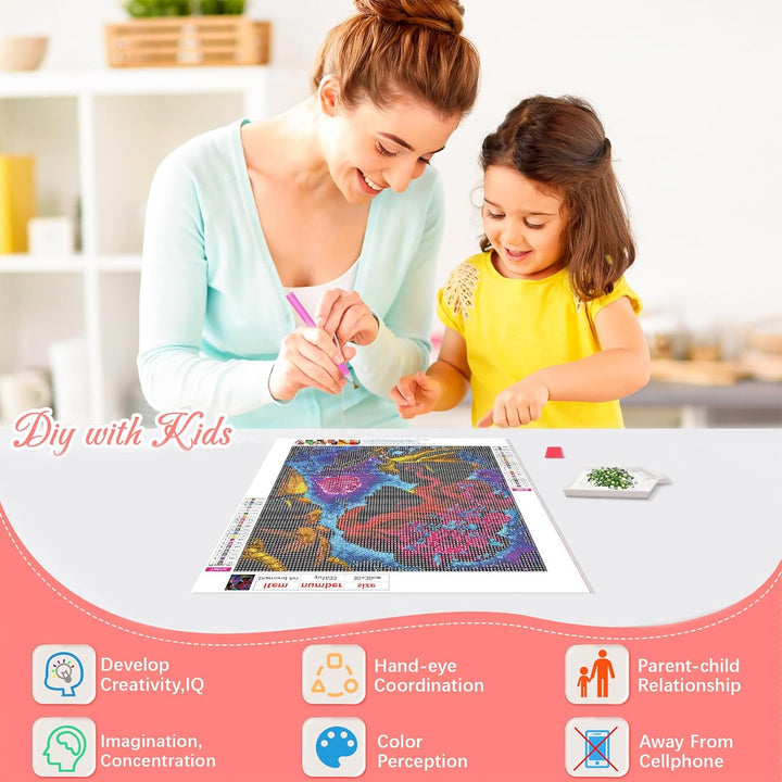 KEYRANKE Diamond Painting Disney 2 Stück Diamond Painting Kit Erwachsene-Prinzessin Diamant Bider Di