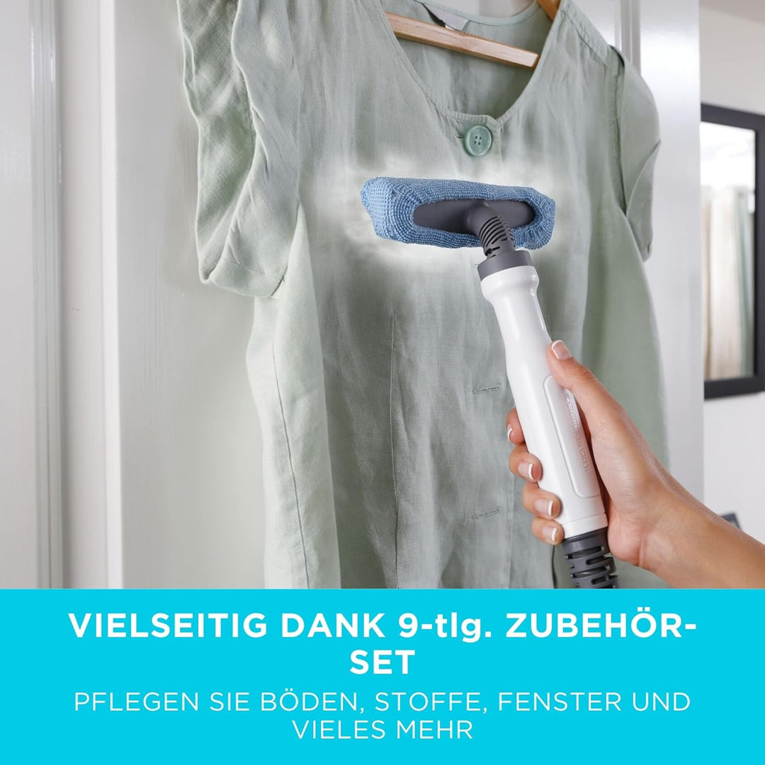 Black+Decker 15-in-1 Dampfbesen Steam-mop (mit Steamitt Dampfhandschuh zur Oberflächenreinigung, Aut