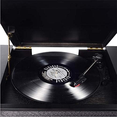 Denver MRD-51 DAB+, FM/AM Radio mit CD-, Kasetten- und Plattenspieler, Holzoptik, Schwarz,